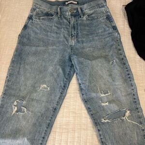 Distressed Light Blue Jeans